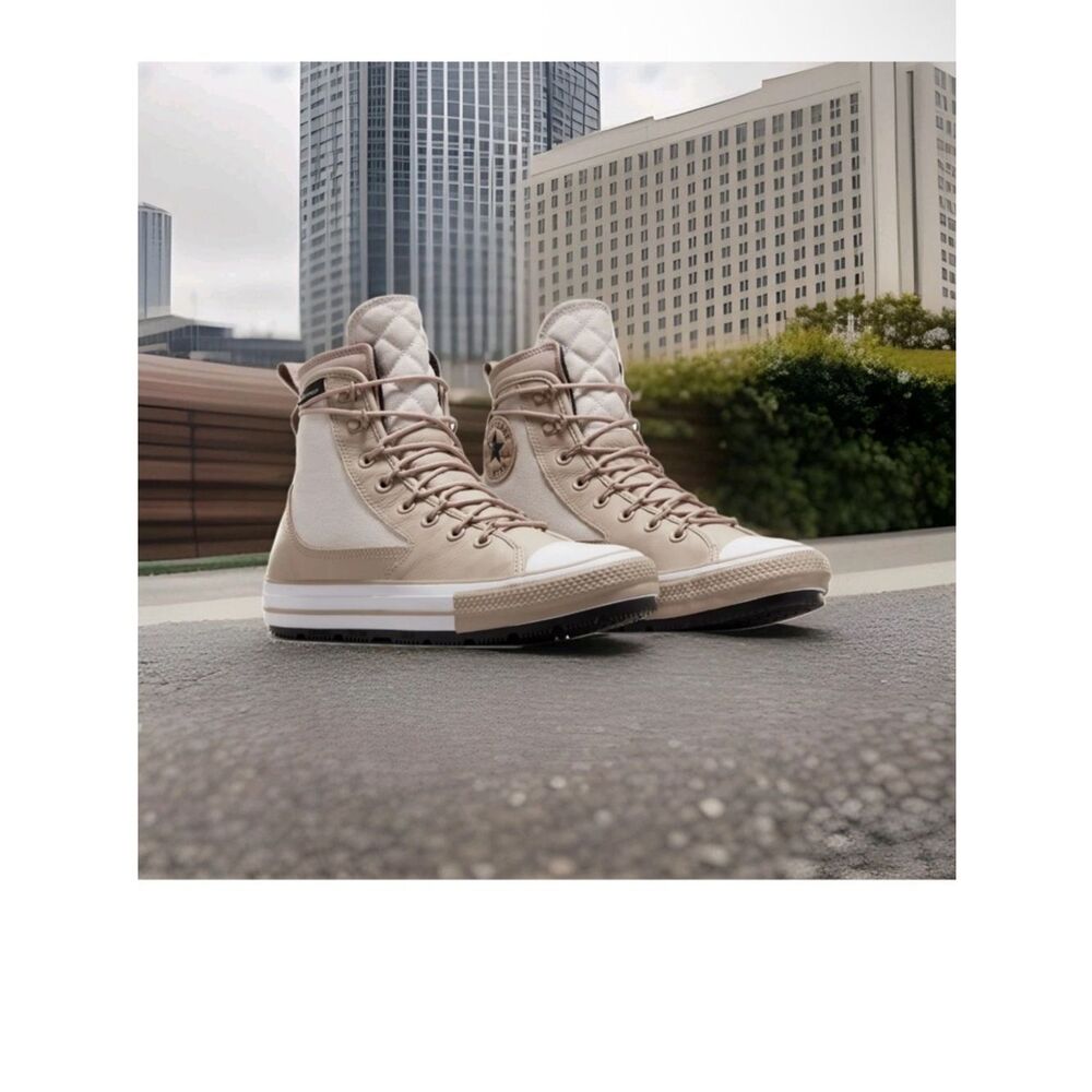 Converse Chuck Taylor Beige & White-Star All Terrain High-Top Sneakers (Unisex)